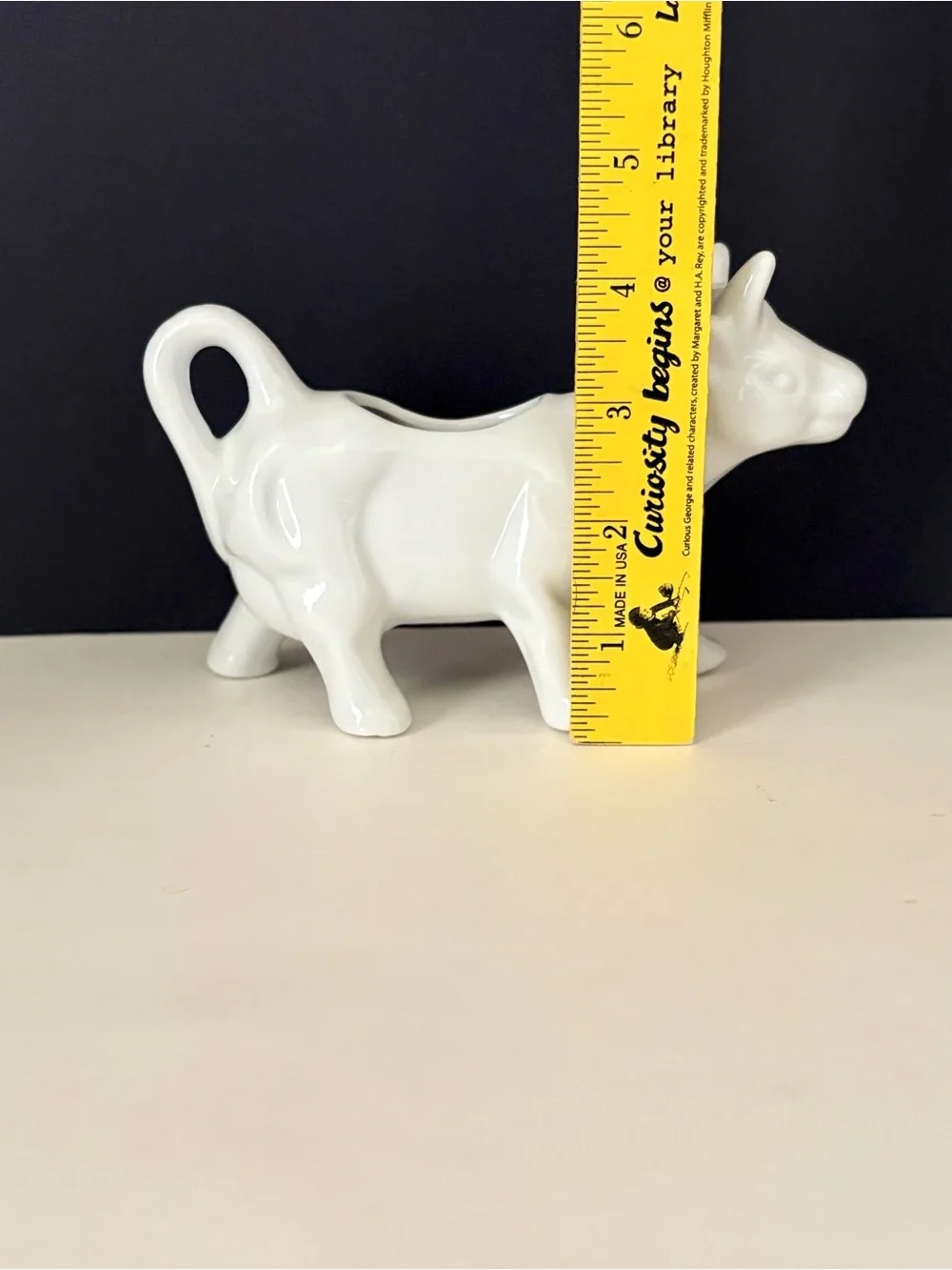 Vintage Pier 1 White Porcelain Cow Creamer Milk Pitcher Jug Farmhouse Country